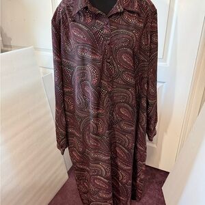 Blair women’s  Burgundy Paisley Button Down dress